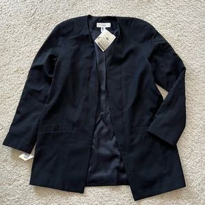 new Vintage Career essentials blazer coat jacket woolmark wool black classic med